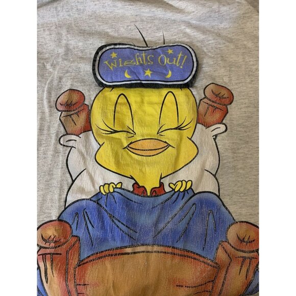 Vtg Tweety Bird T ShIrt Wights Out 1999 Looney Tunes Warner Bros Sz XL OSFM Rare - Picture 1 of 11